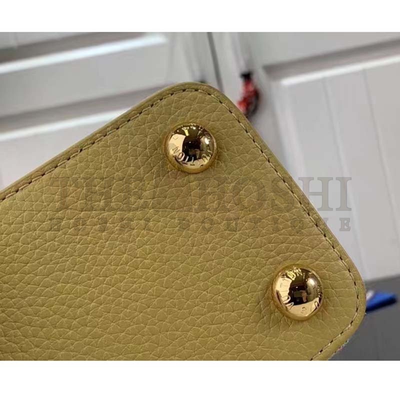L0vis Vvtt0n LV Women Capucines BB Handbag Yellow Taurillon Leather Canvas Master Quality