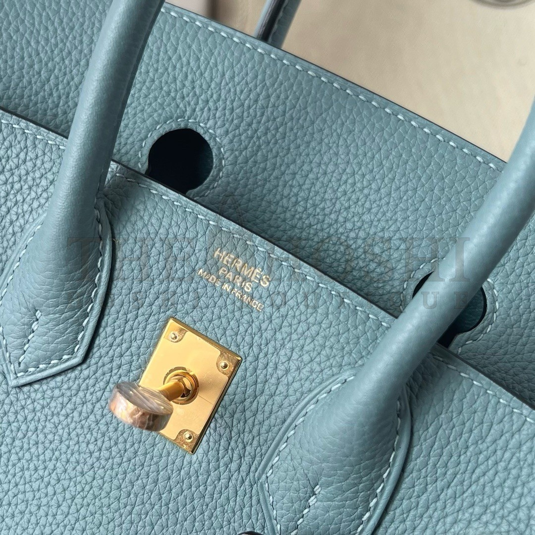 H**me5 Birkin 30 Retourne Handmade Bag In Ciel Clemence Leather Master Quality