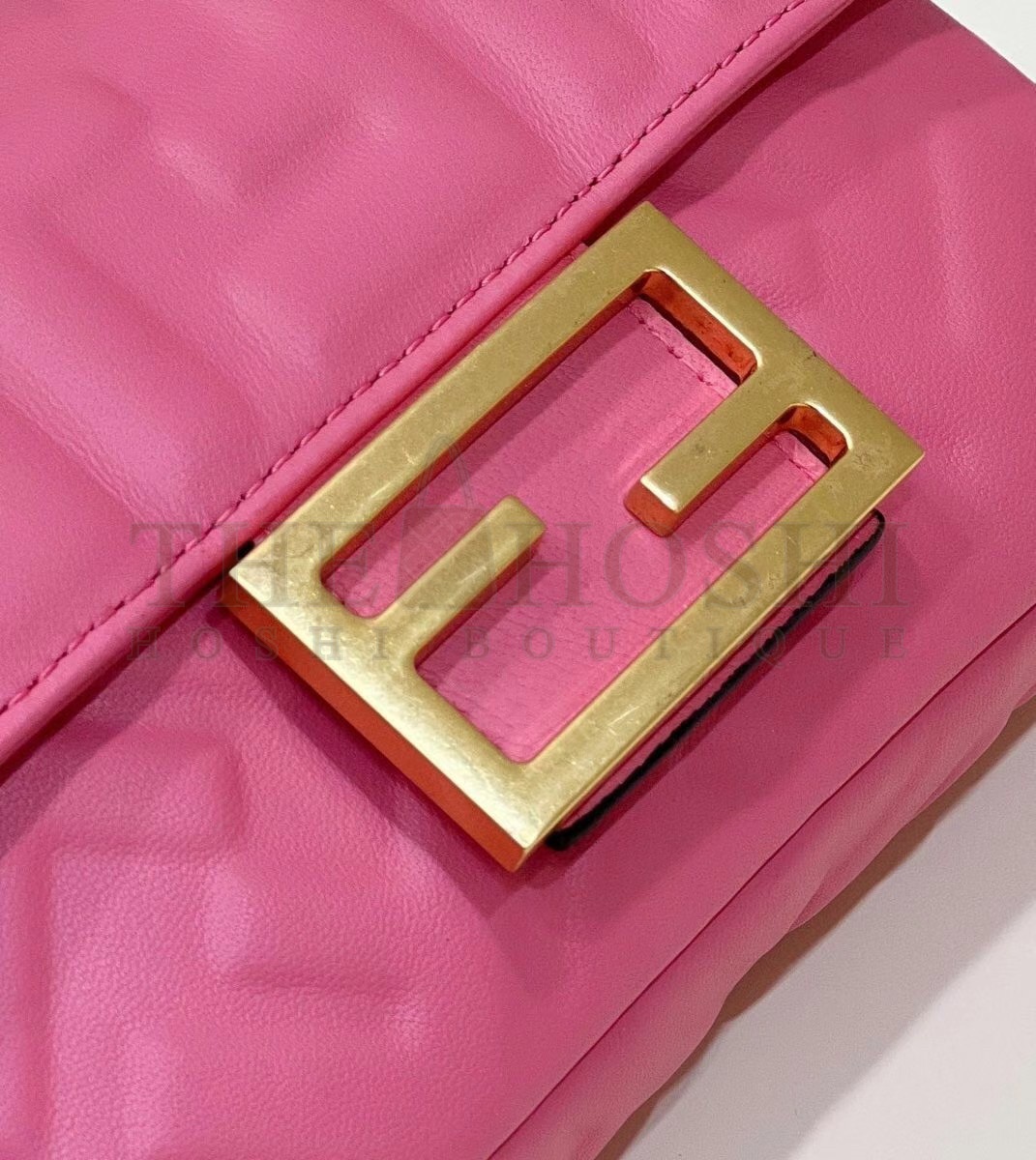 F**di Small Baguette Bag In Pink FF Nappa Leather Master Quality