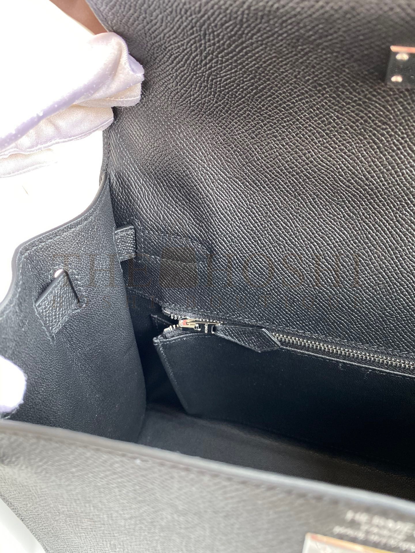 H**me5 Kelly Sellier 28 Handmade Bag In Black Epsom Calfskin Master Quality