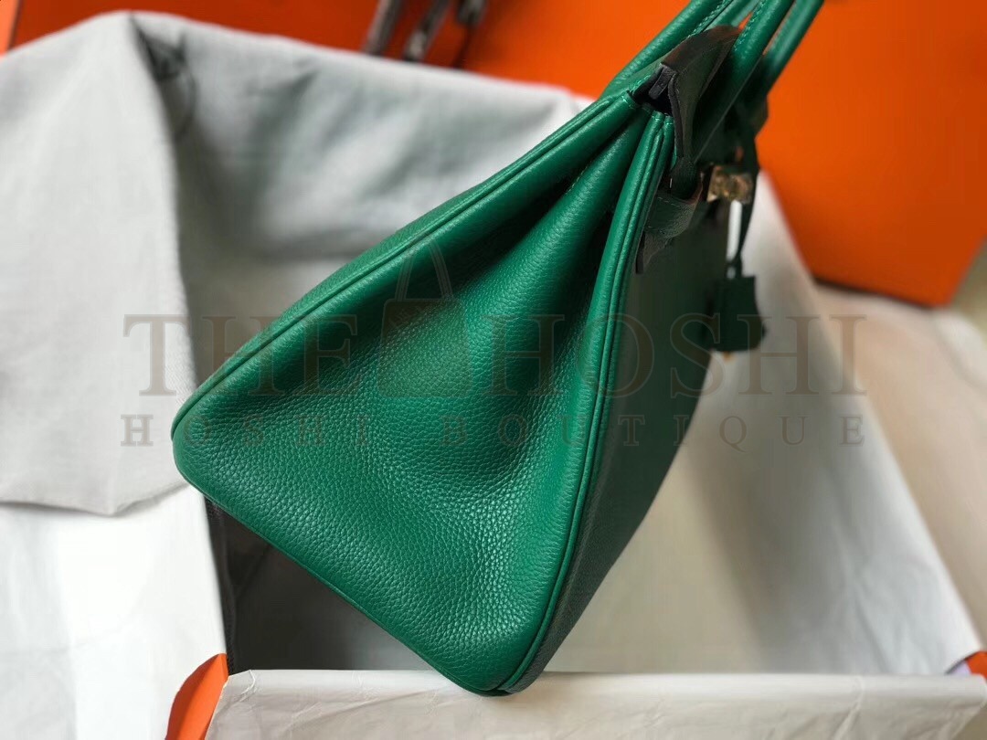 H**me5 Birkin 35 Bag in Vert Vertigo Clemence Leather with GHW Master Quality