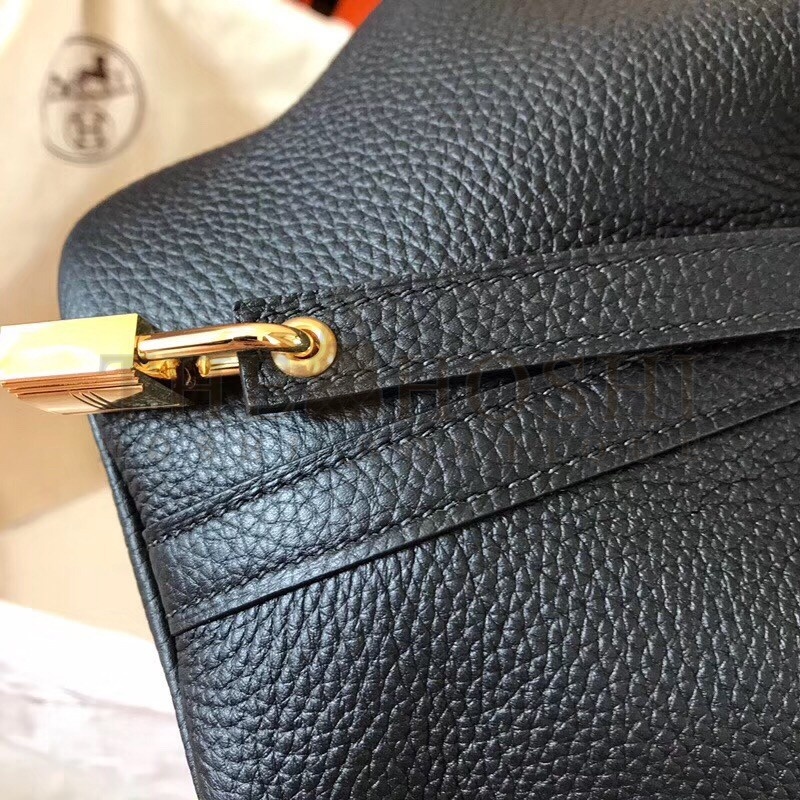 H**me5 Black Picotin Lock PM 18cm Handmade Bag Master Quality