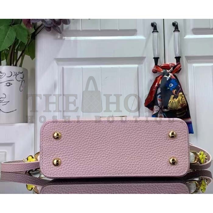 L0vis Vvtt0n LV Women Capucines Mini Handbag Jasmine Pink Taurillon Leather Master Quality