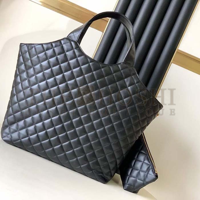 Sa1nt Lau*nt Y51 Women Icare Maxi Shopping Bag Quilted Lambskin Black STYLE ID 698651AAANG1000 Master Quality