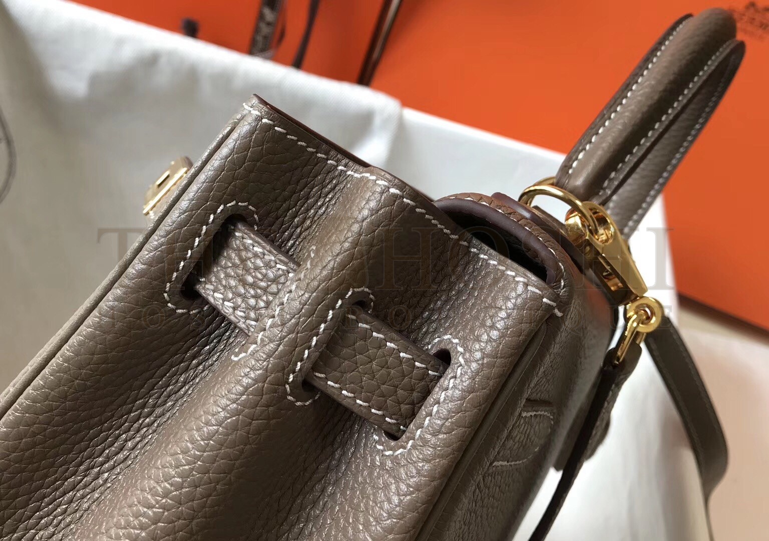 H**me5 Taupe Clemence Kelly 28cm Bag Master Quality