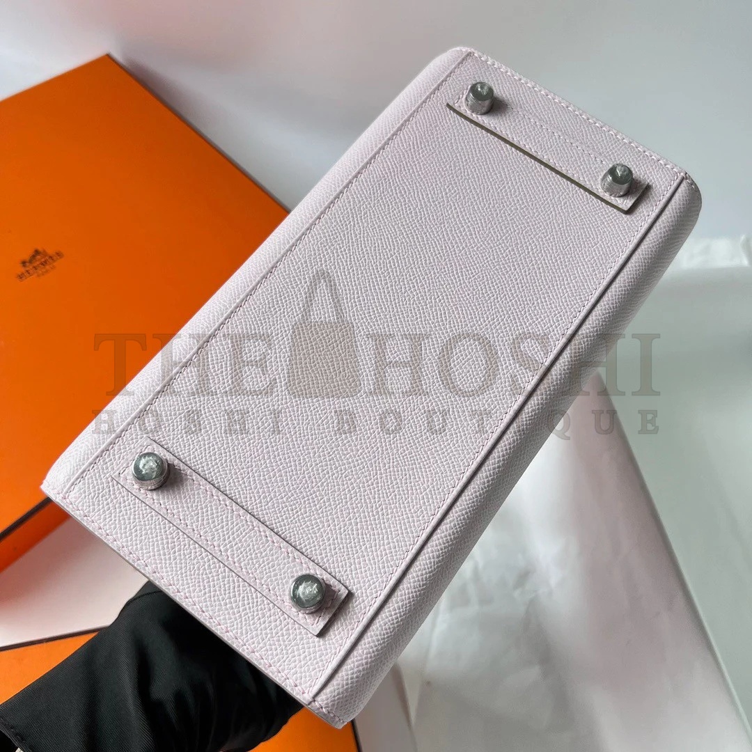 H**me5 Birkin 25 Sellier Handmade Bag In Mauve Pale Epsom Calfskin Master Quality