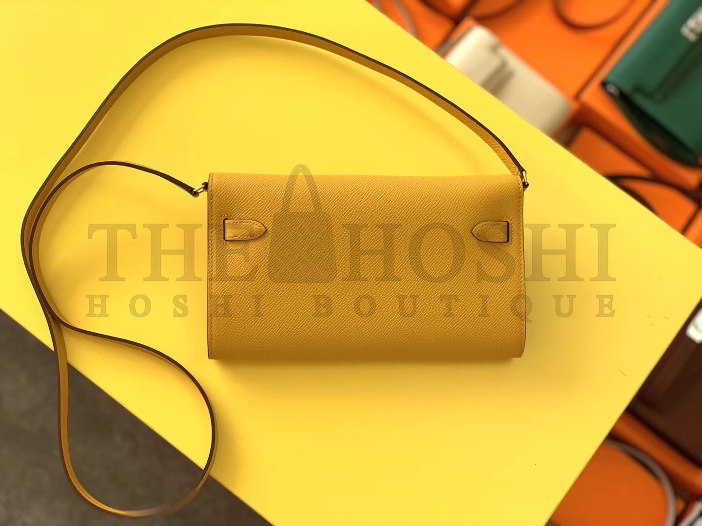 H**me5 Kelly Classique To Go Wallet In Yellow Epsom Calfskin Master Quality