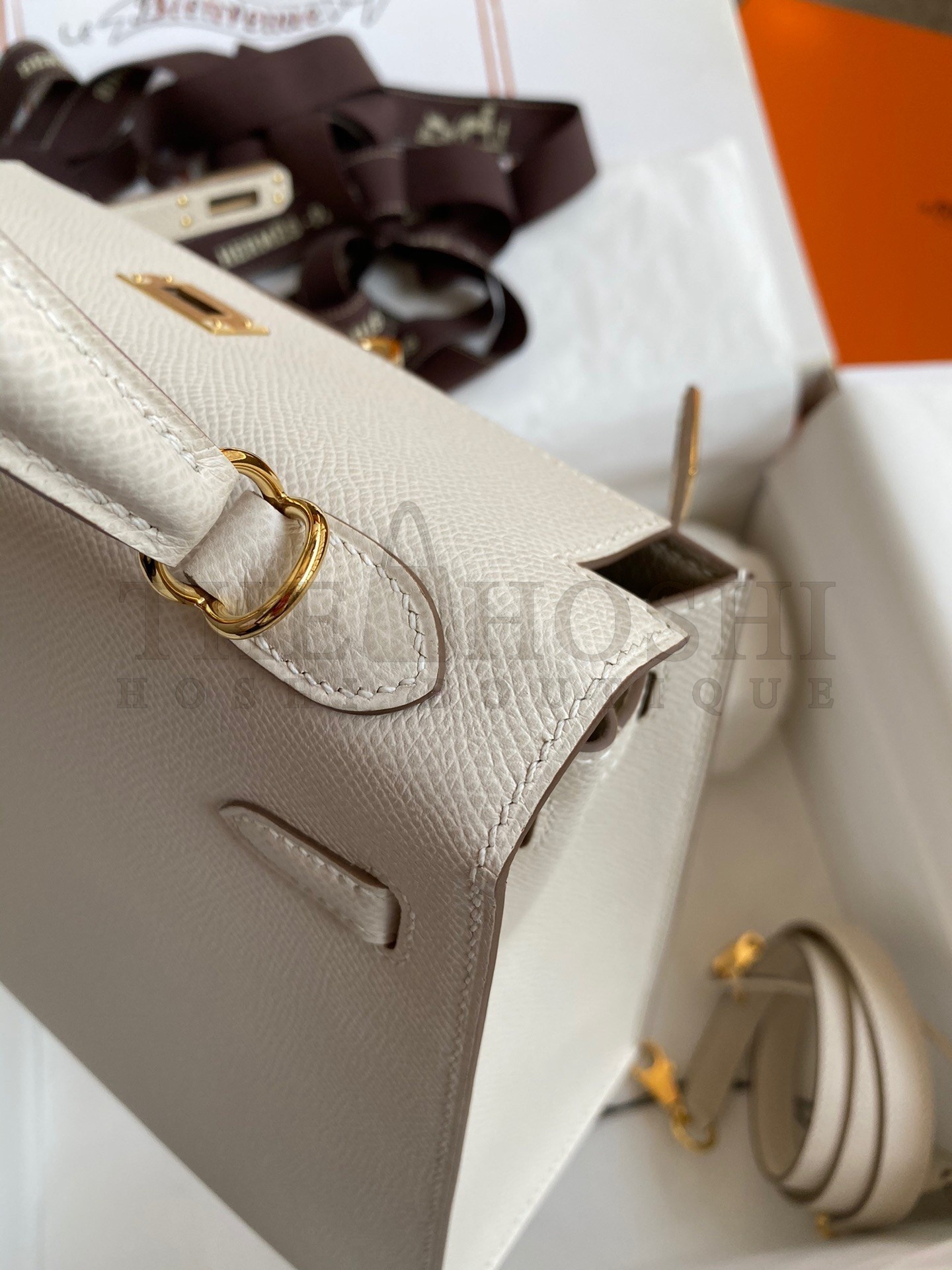 H**me5 Epsom Kelly 25cm Sellier Handmade White Bag Master Quality