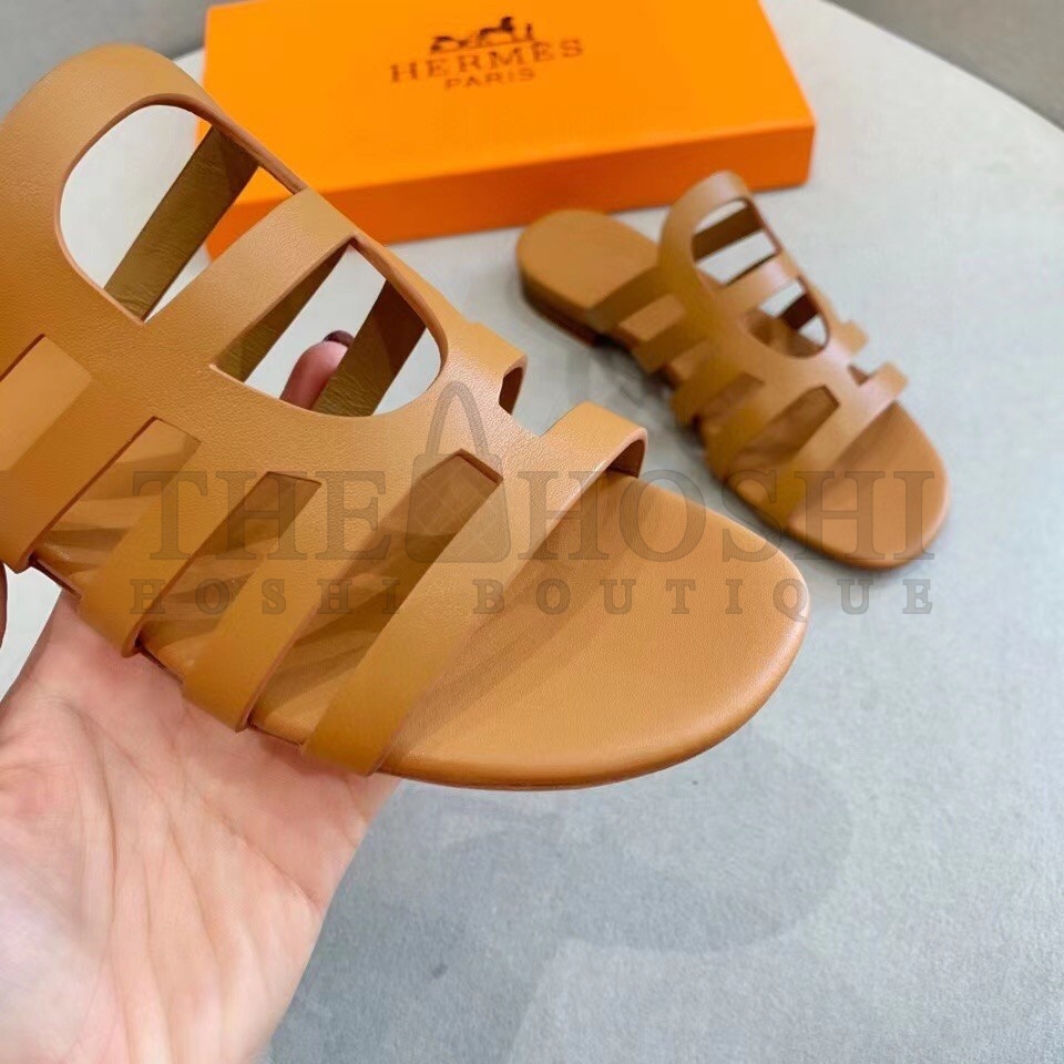 H**me5 Camelia Sandals In Brown Calfskin Master Quality