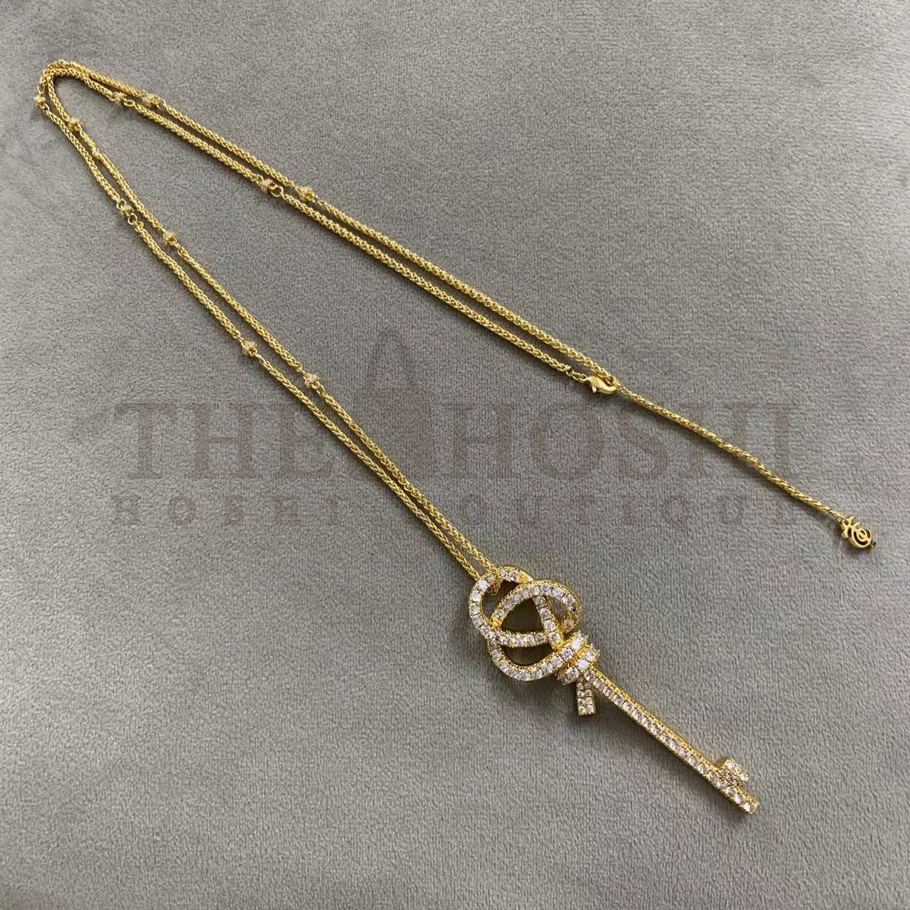 T*f*ny Available in Medium Small Large Rope Knot Half D1am0nd Full D1am0nd Key Necklace Master Quality