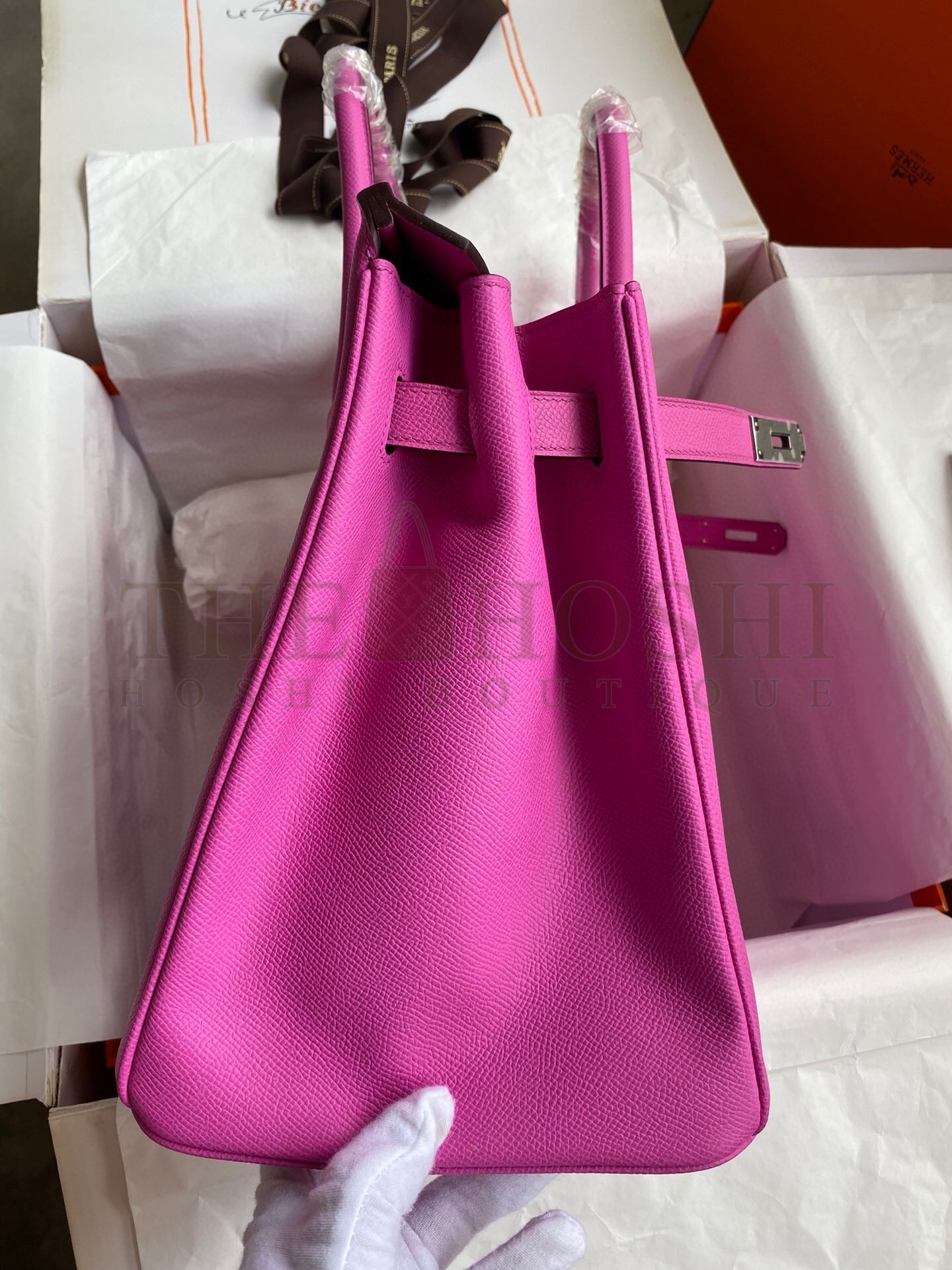 H**me5 Birkin 35 Retourne Handmade Bag in Rose Magnolia Epsom Calfskin Master Quality