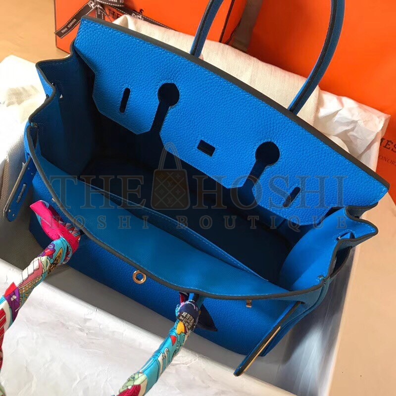 H**me5 Blue Birkin 30cm Clemence Handmade Bag Master Quality