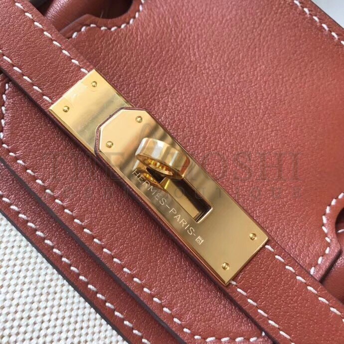 H**me5 Birkin 35 Bag in Toile Canvas With Barenia Leather Master Quality