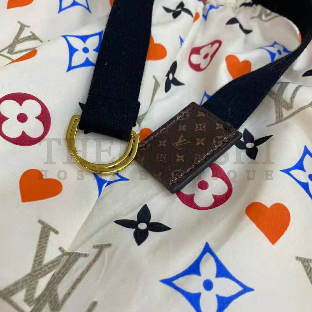 L0vis Vvtt0n Women Game On D-Ring Drawstring Jogging Shorts Monogram Canvas-White Master Quality