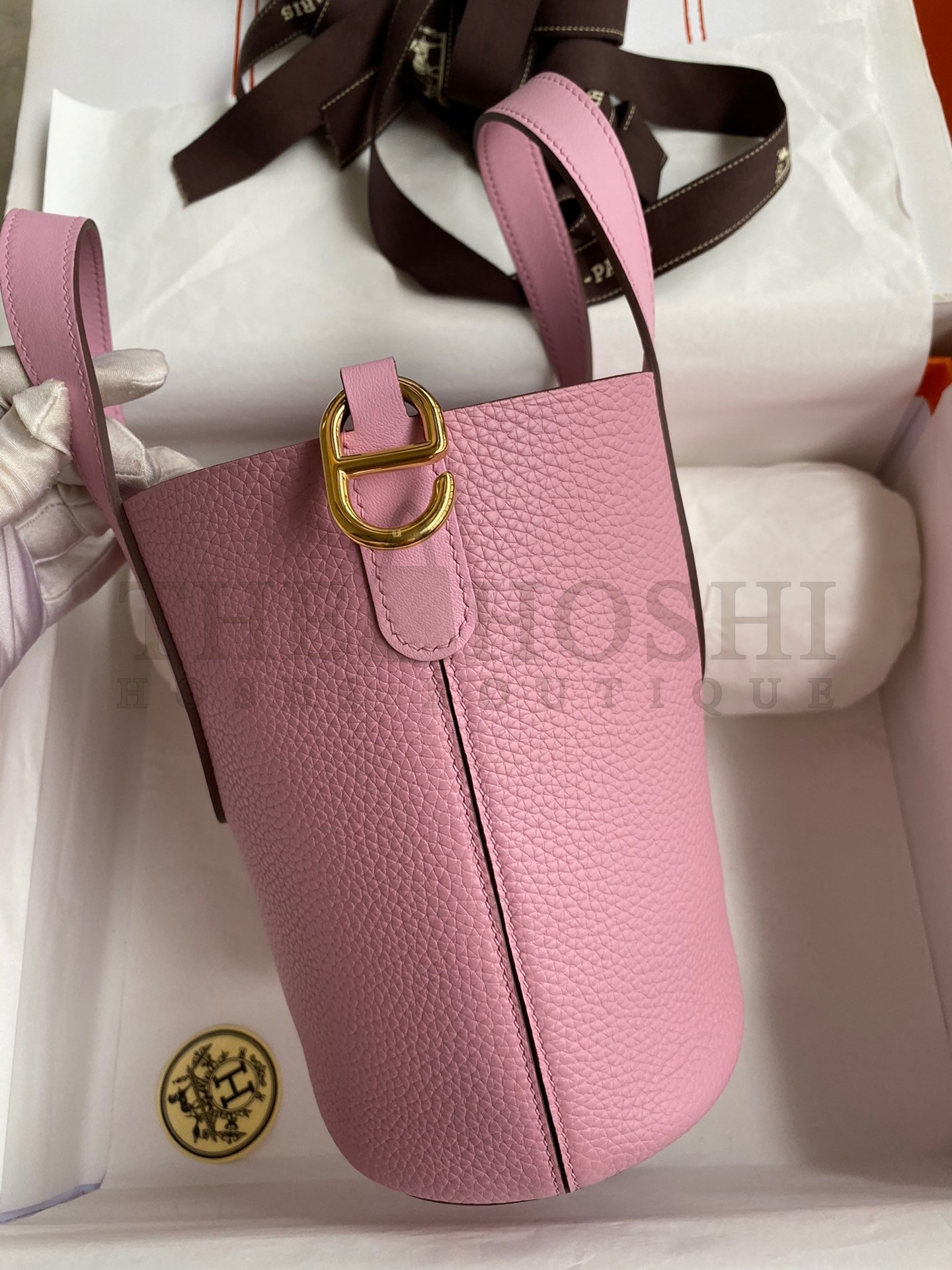 H**me5 In The Loop 18 Handmade Bag in Mauve Sylvestre Clemence Leather Master Quality