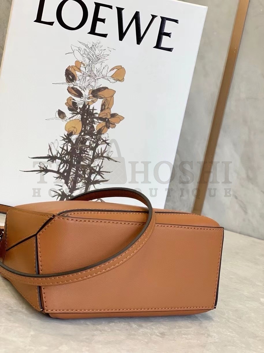 L0ew* Mini Puzzle Bag In Brown Calfskin Leather Master Quality