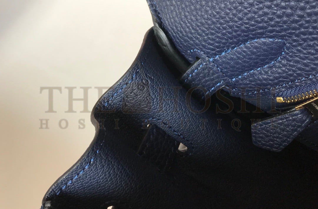 H**me5 Kelly 25cm Retourne Bag in Navy Blue Clemence Leather GHW Master Quality
