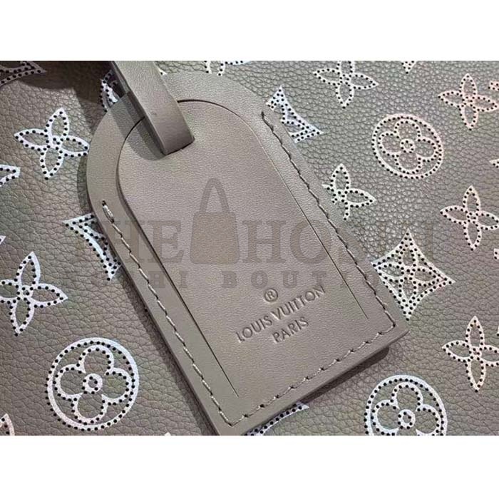 L0vis Vvtt0n LV Women Carmel Hobo Bag Gray Mahina Perforated Calfskin Leather Master Quality