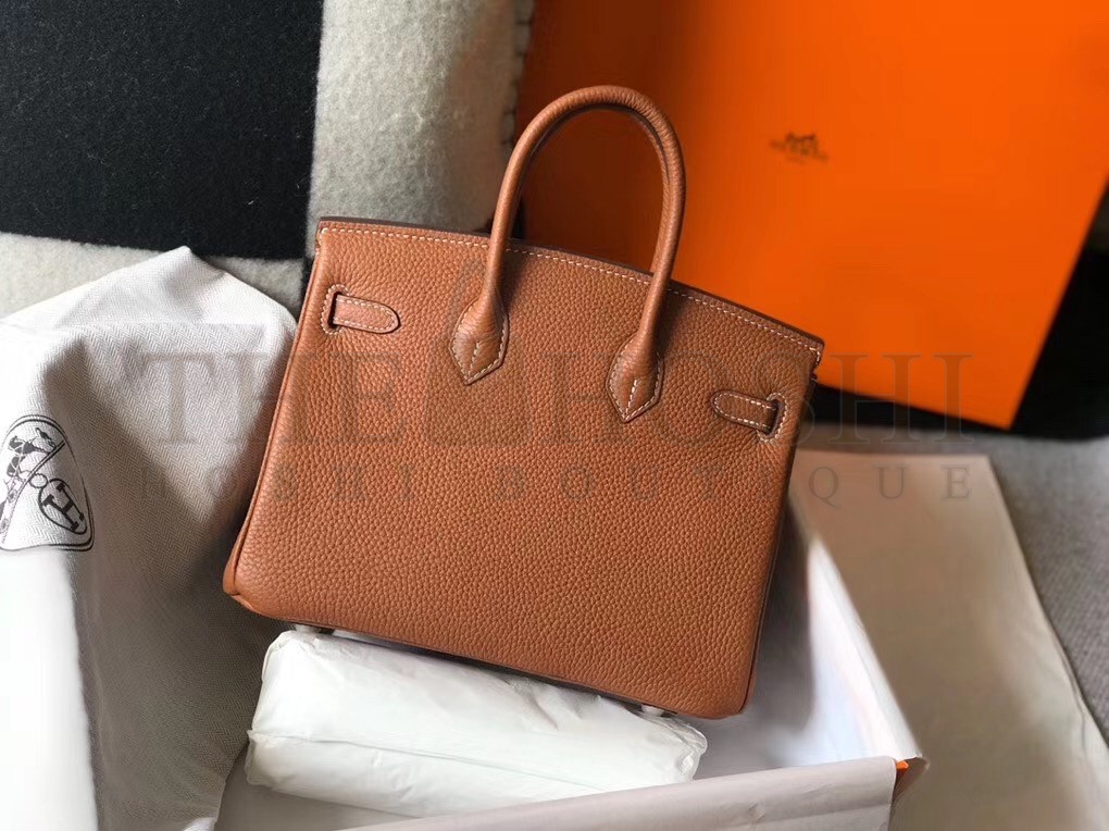 H**me5 Birkin 25 Bag In Gold Clemence Leather with GHW Master Quality