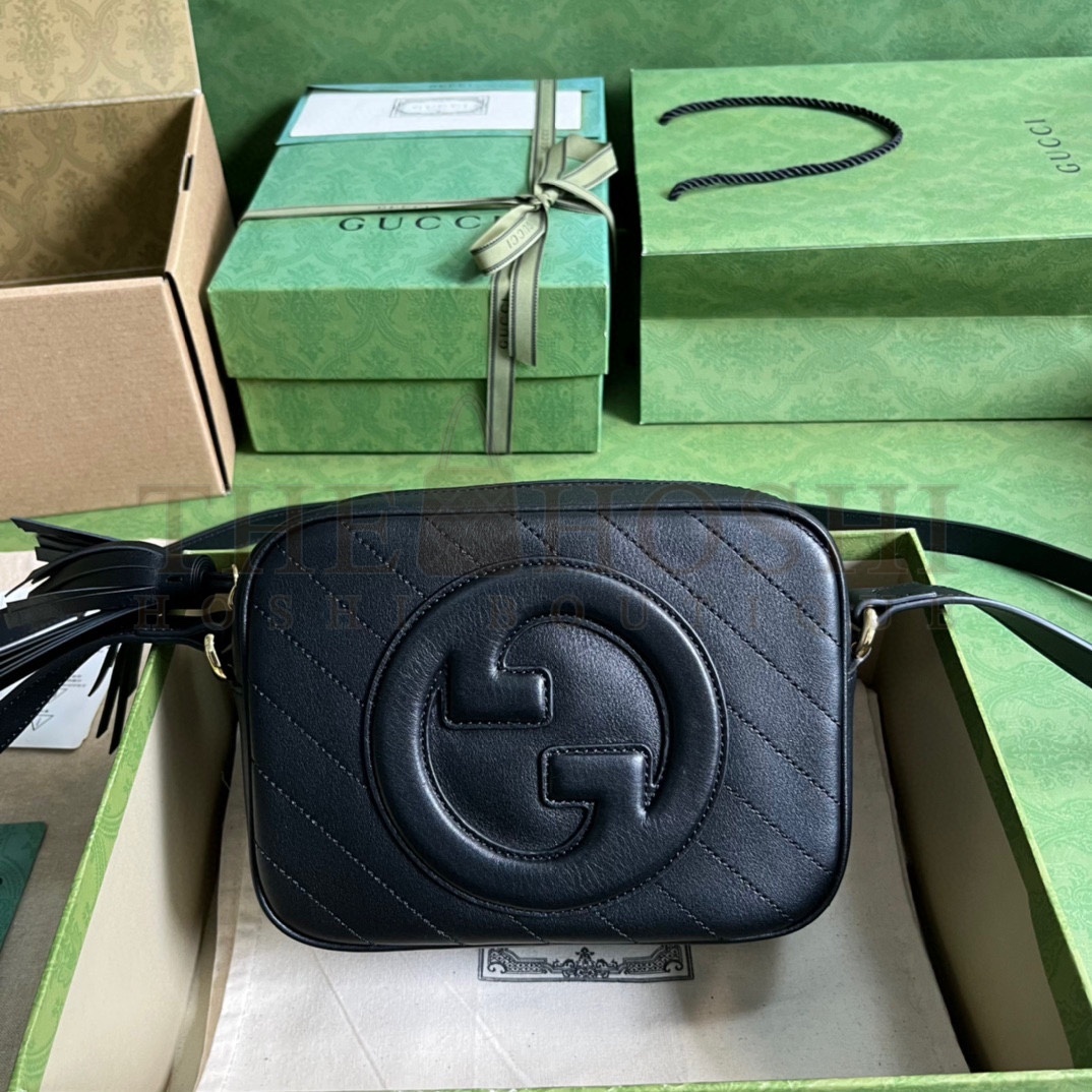 Gvc*1 Women GG Blondie Small Shoulder Bag Black Leather Round Interlocking G Master Quality