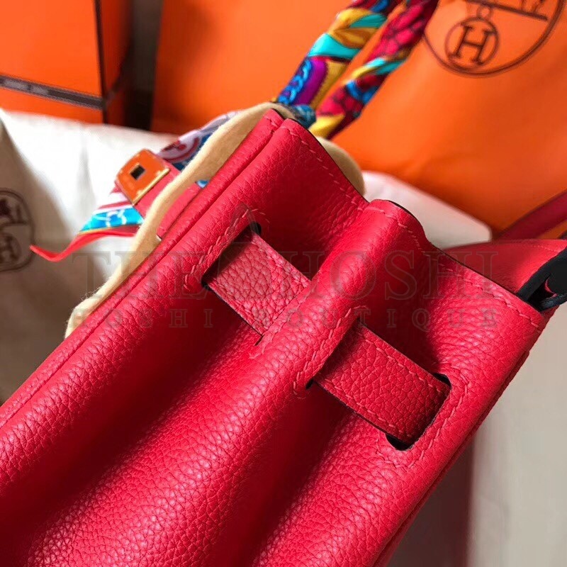 H**me5 Red Birkin 30cm Clemence Handmade Bag Master Quality