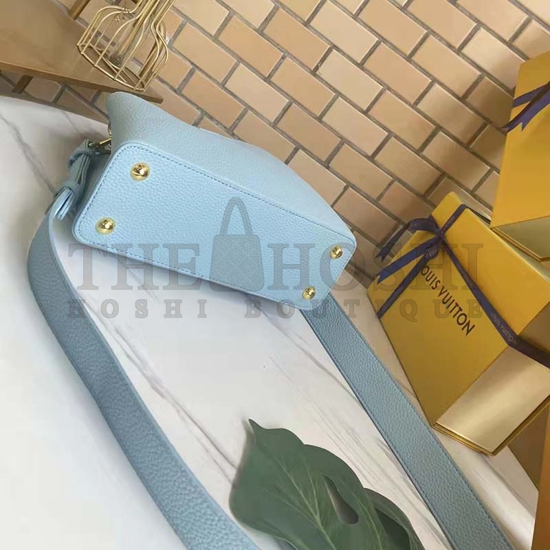 L0vis Vvtt0n LV Women Capucines BB Handbag Dusk Blue Taurillon Calfskin Master Quality