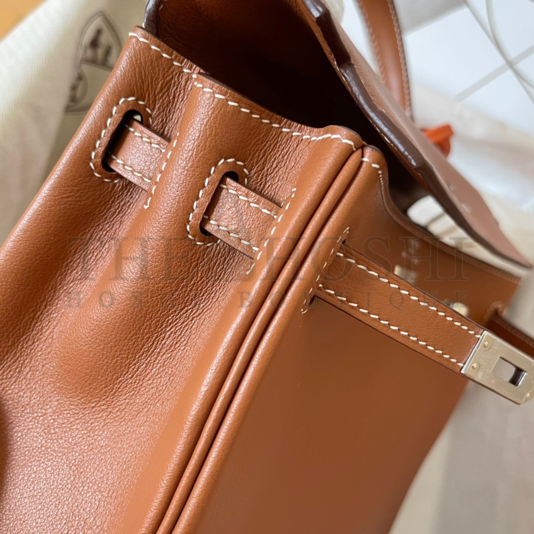 H**me5 Kelly Retourne 25 Handmade Bag In Gold Swift Calfskin Master Quality