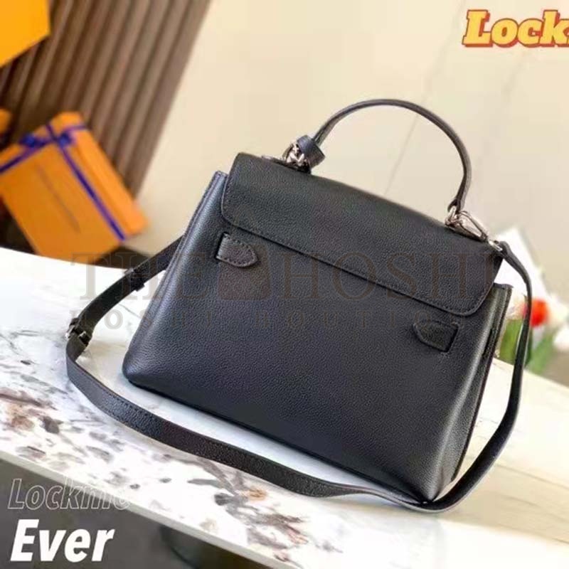 L0vis Vvtt0n LV Women Lockme Ever BB Handbag Black Soft Calfskin Master Quality
