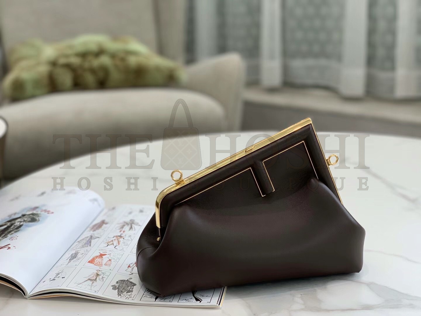 F**di First Small Bag In Dark Brown Nappa Leather Master Quality