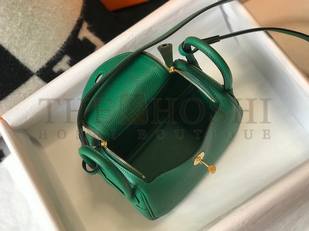 H**me5 Lindy Mini Bag In Malachite Clemence Leather GHW Master Quality