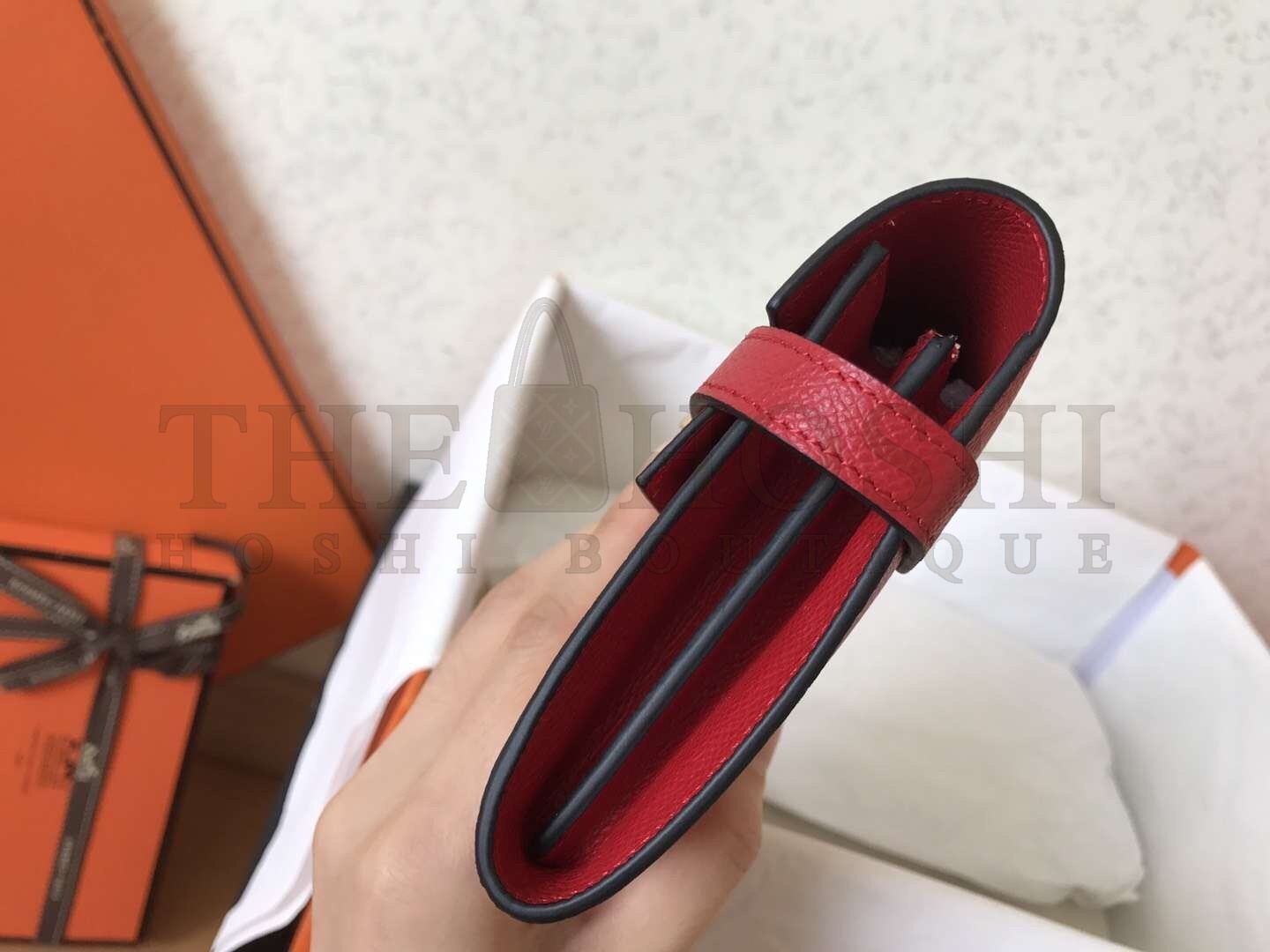 H**me5 Kelly Classic Long Wallet In Red Epsom Leather Master Quality