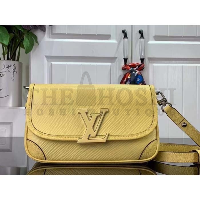 L0vis Vvtt0n LV Women Buci Crossbody Yellow Epi Grained Cowhide Leather Master Quality