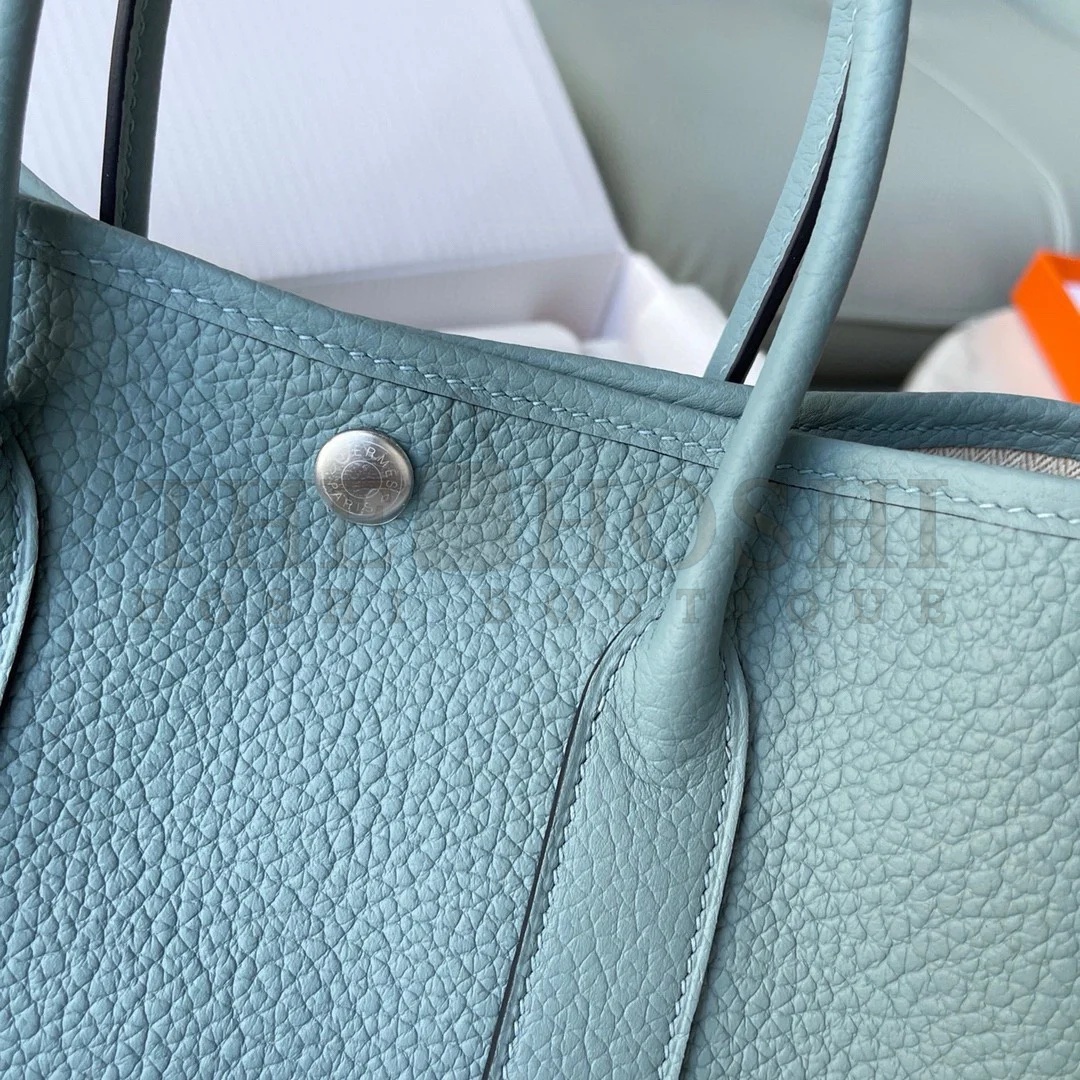 H**me5 Garden Party 30 Handmade Bag in Ciel Negonda Leather Master Quality