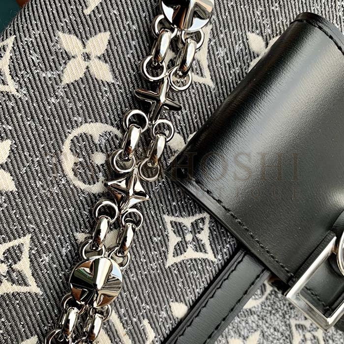 L0vis Vvtt0n LV Women Dauphine MM Handbag Gray Denim Textile Jacquard Master Quality