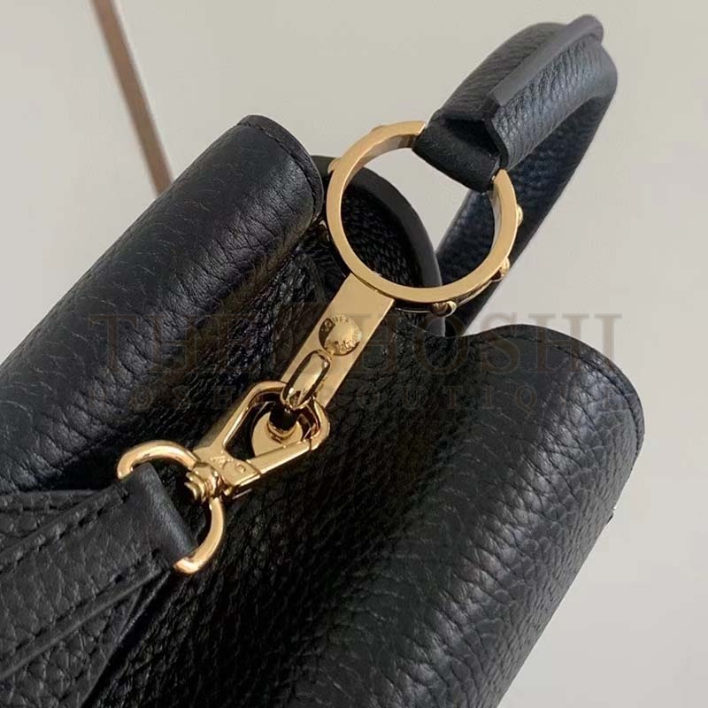 L0vis Vvtt0n LV Women Capucines BB Handbag Black Taurillon Leather Snap Hook Master Quality
