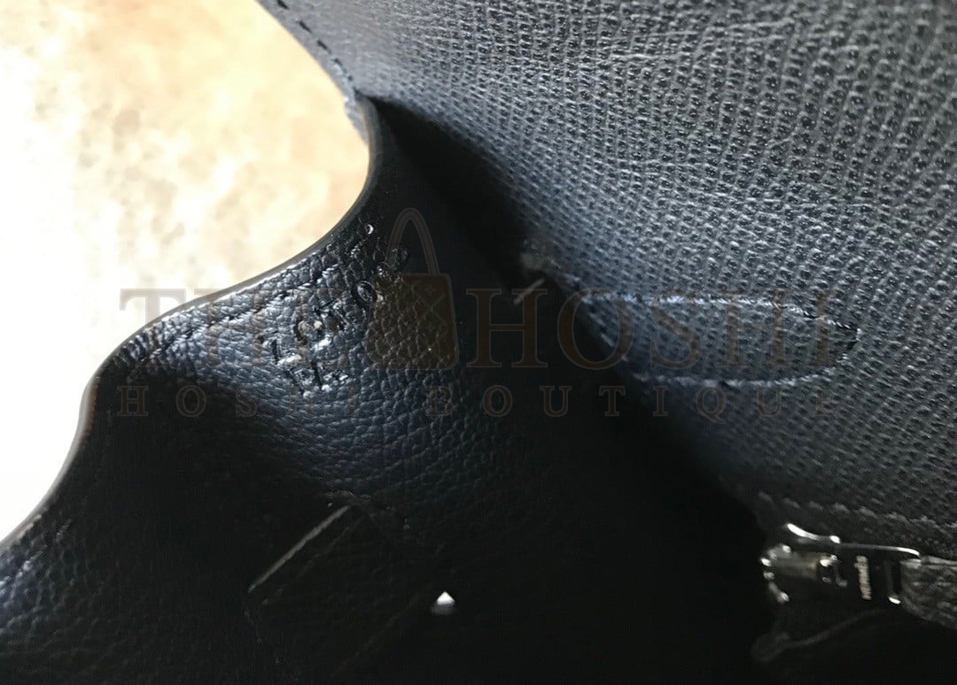 H**me5 Kelly 25cm Sellier Bag in Black Epsom Calfskin PHW Master Quality