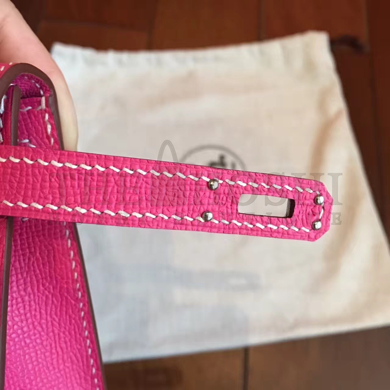 H**me5 Rose Tyrien Epsom Kelly Mini II Handmade Bag Master Quality