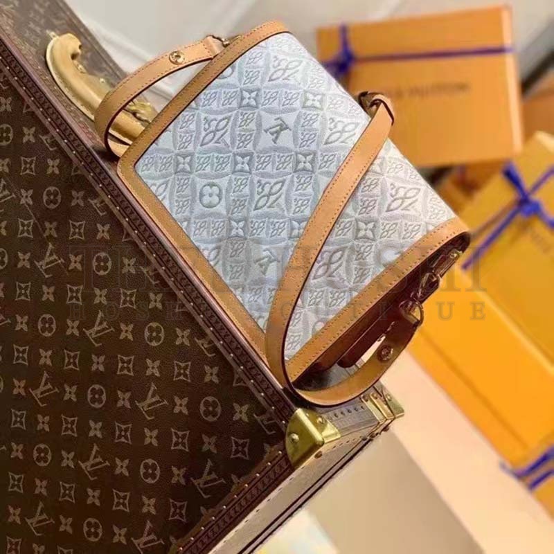 L0vis Vvtt0n LV Women Dauphine MM Handbag Ecru Caramel Since 1854 Jacquard Master Quality