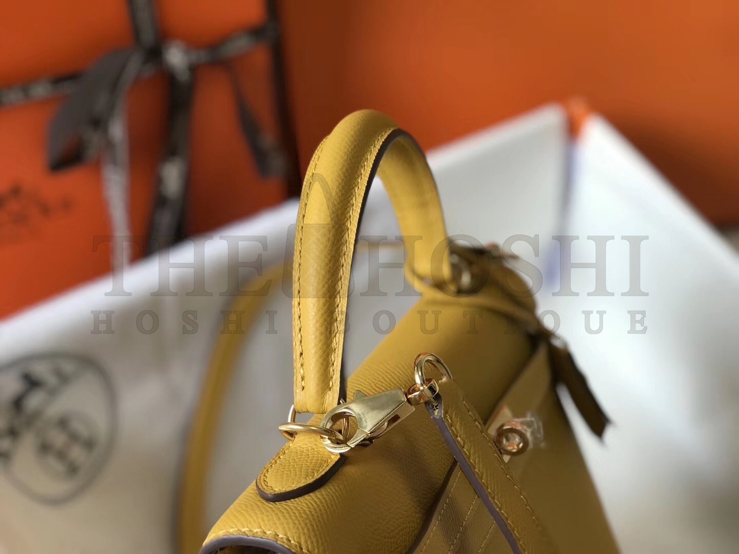 H**me5 Kelly 25cm Sellier Bag In Yellow Epsom Leather Master Quality