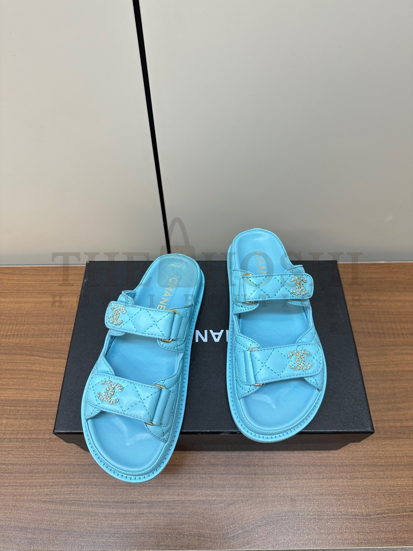 Ch**el Classic Velcro Dad Sandals real leather sole Master Quality