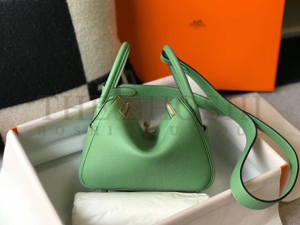 H**me5 Lindy Mini Bag In Vert Criquet Clemence Calfskin Master Quality