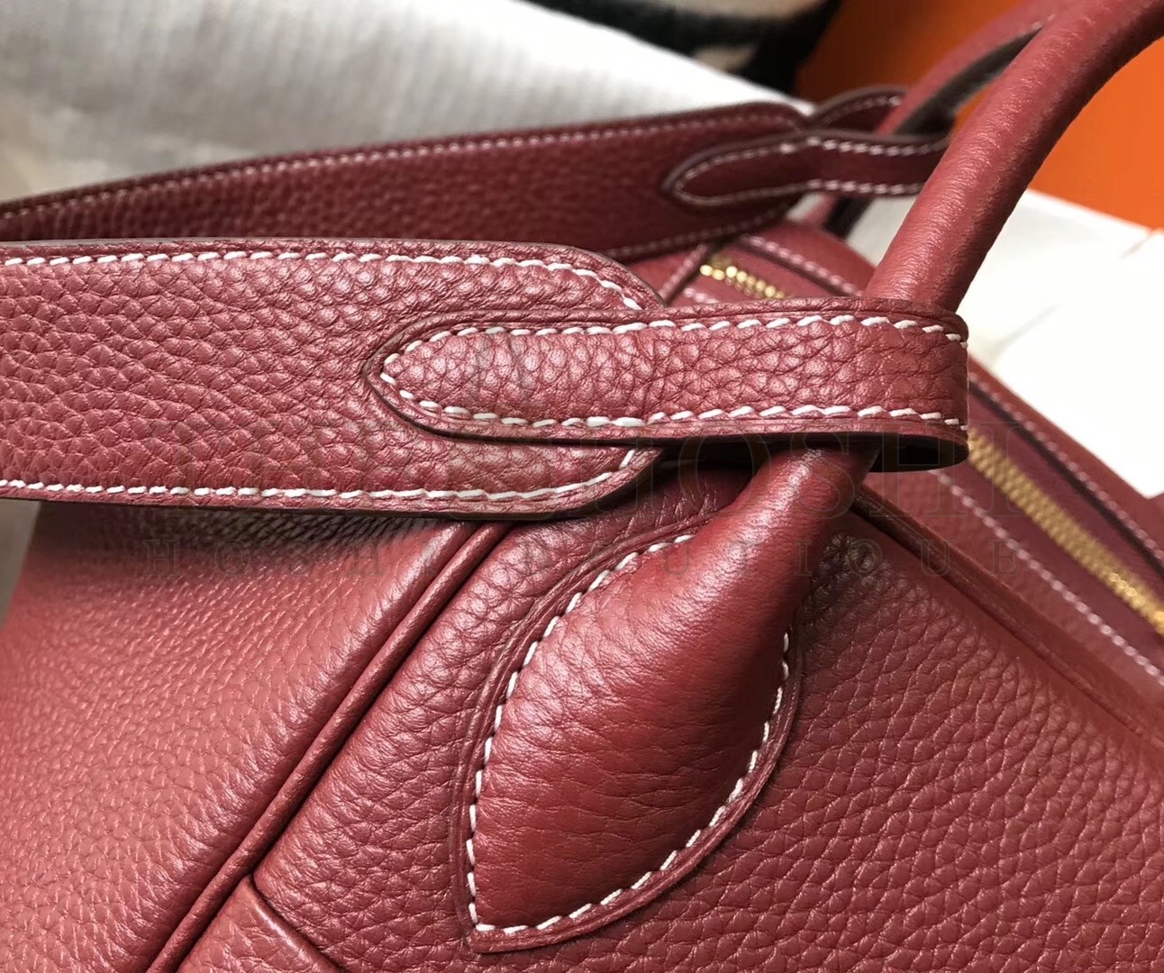 H**me5 Lindy 30cm Bag In Bordeaux Clemence Leather Master Quality