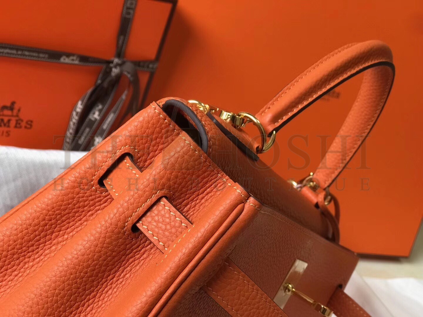 H**me5 Orange Clemence Kelly 28cm Bag Master Quality