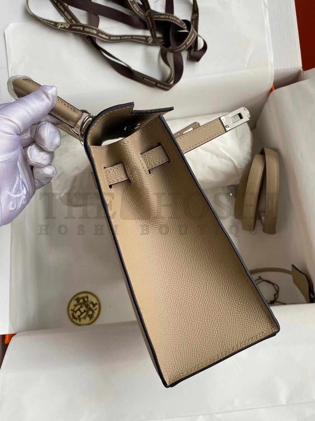 H**me5 Kelly Sellier 25 Handmade Bag In Trench Epsom Calfskin Master Quality