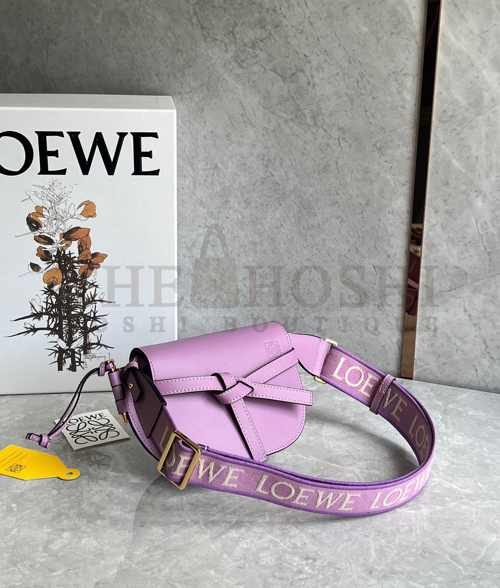 L0ew* Gate Dual Mini Bag in Guimauve Calfskin Master Quality