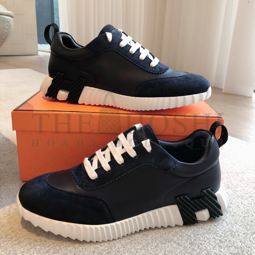 H**me5 Giga 2023 Sneakers Navy Blue & Black Mesh Leather 3cm Lift Sole Master Quality
