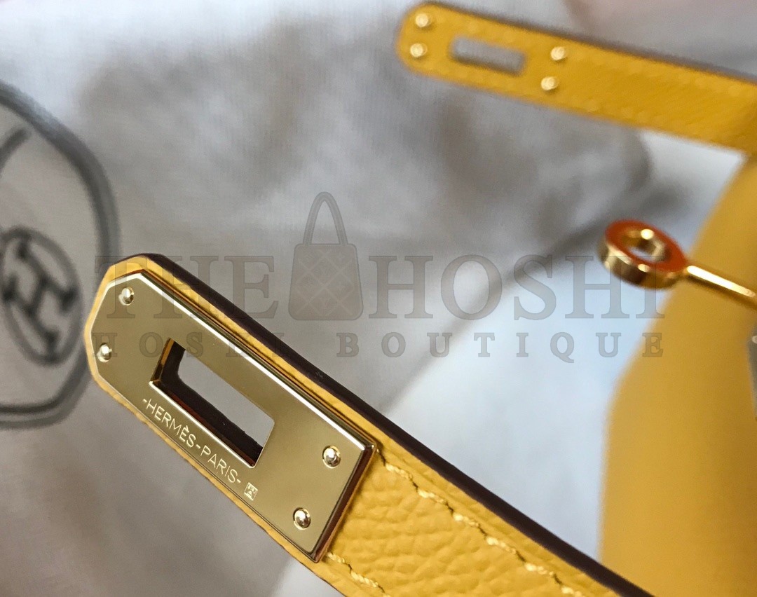 H**me5 Kelly Mini II Sellier Bag In Yellow Epsom Leather GHW Master Quality