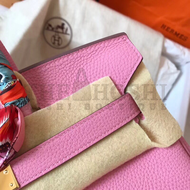 H**me5 Pink Birkin 30cm Clemence Handmade Bag Master Quality