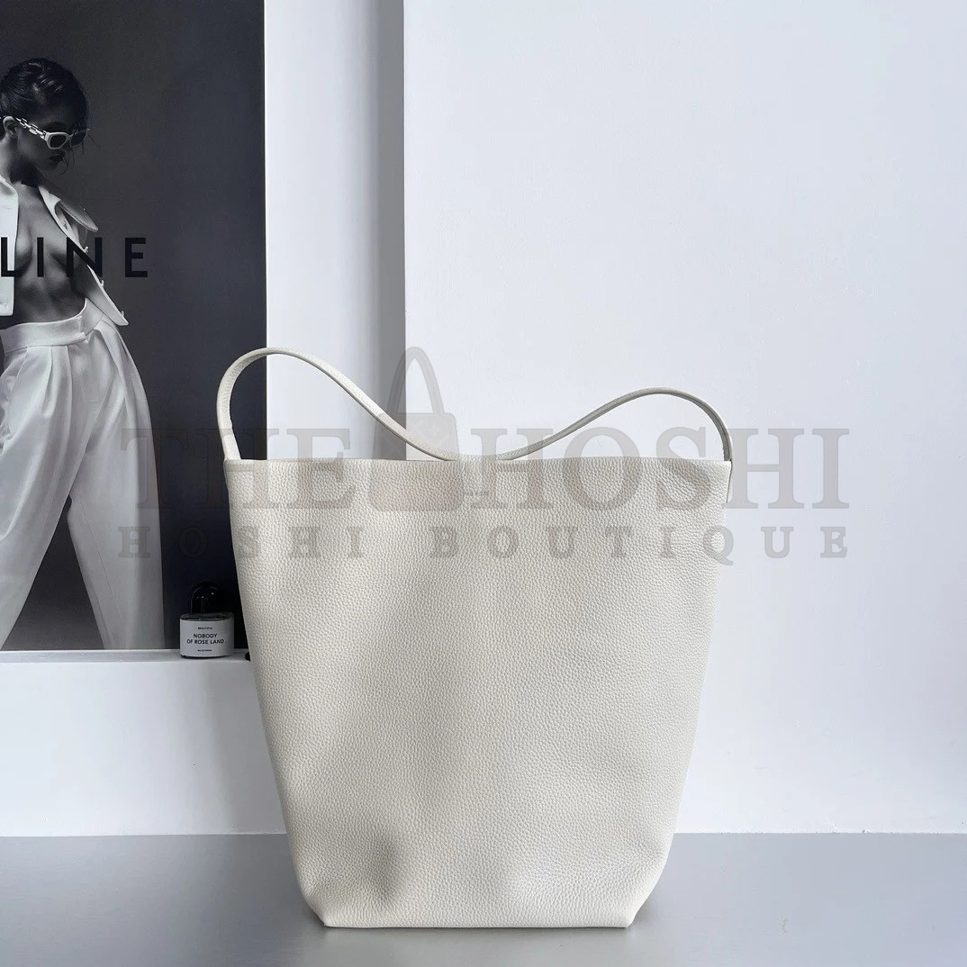 The R0w Large N/S Park Tote in Ivory Grained Leather Master Quality
