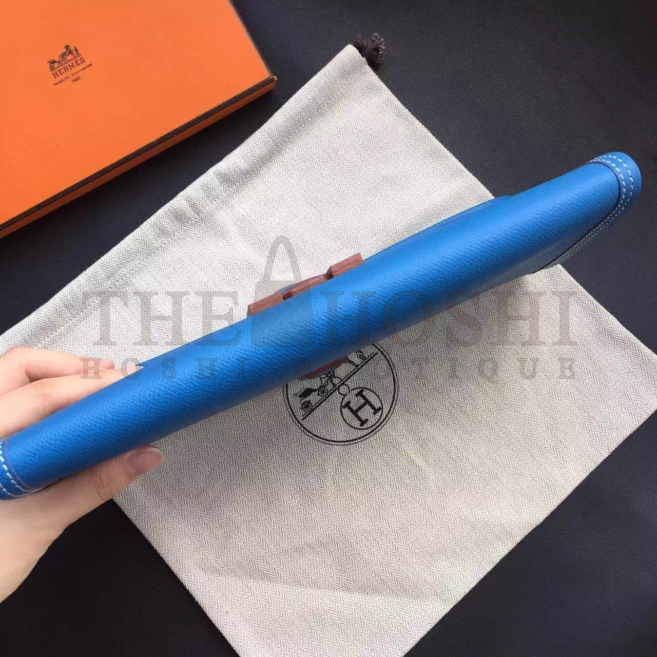 H**me5 Blue Epsom Jige Elan 29 Clutch Bag Master Quality